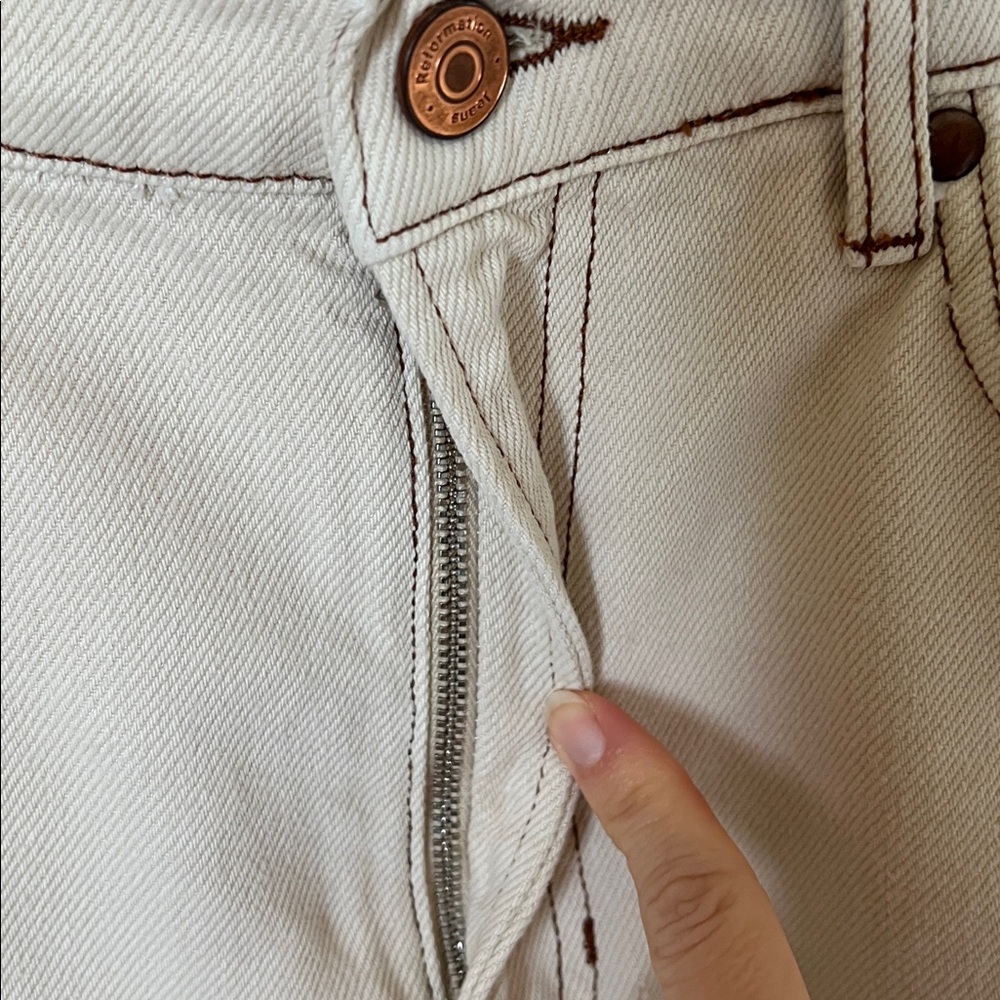 Reformation cowboy high rise straight jeans almond - Picture 10 of 11